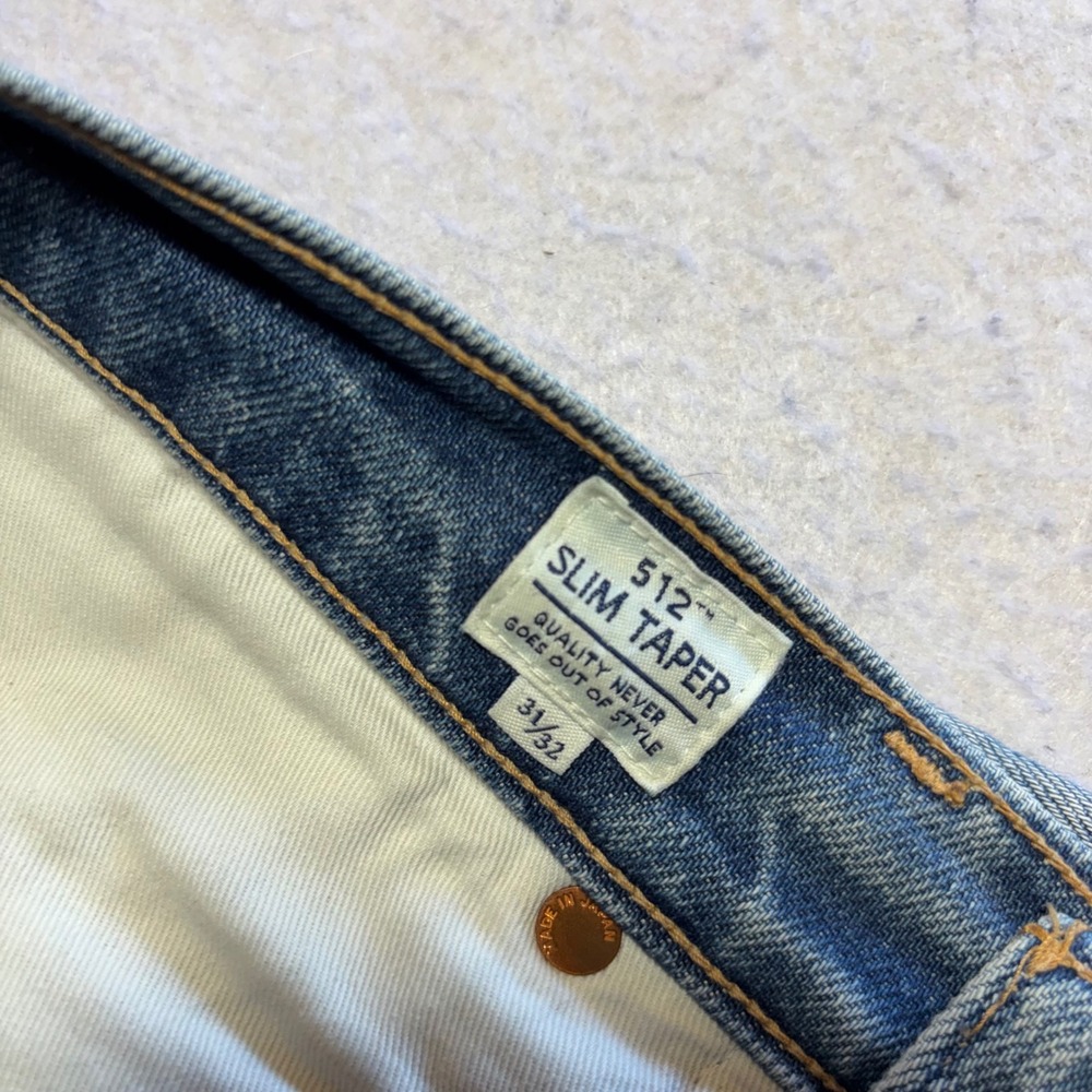 Levi's‎ 512 Slim Taper Jeans Men's Light Wash Selvedge Denim 33x28 Made in Japan - Picture 5 of 15
